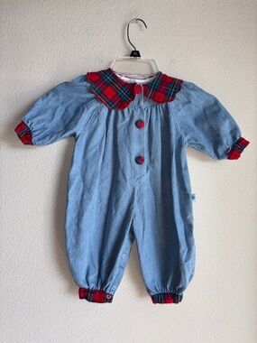 Vintage Little Me Denim Balloon Suit 3-6M